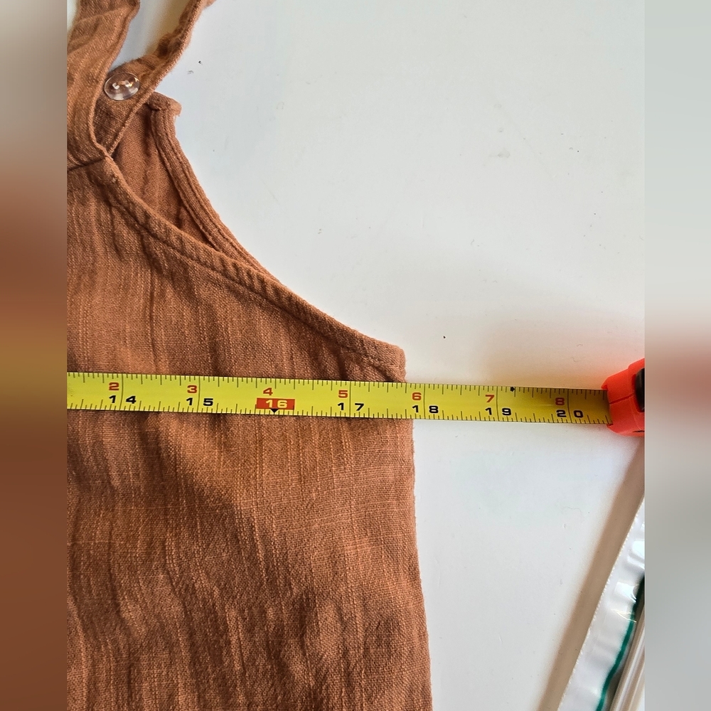 NWT Billabong Daydream Coral  Rust Tan Jumpsuit Button Front Tab Overall M - Picture 13 of 16
